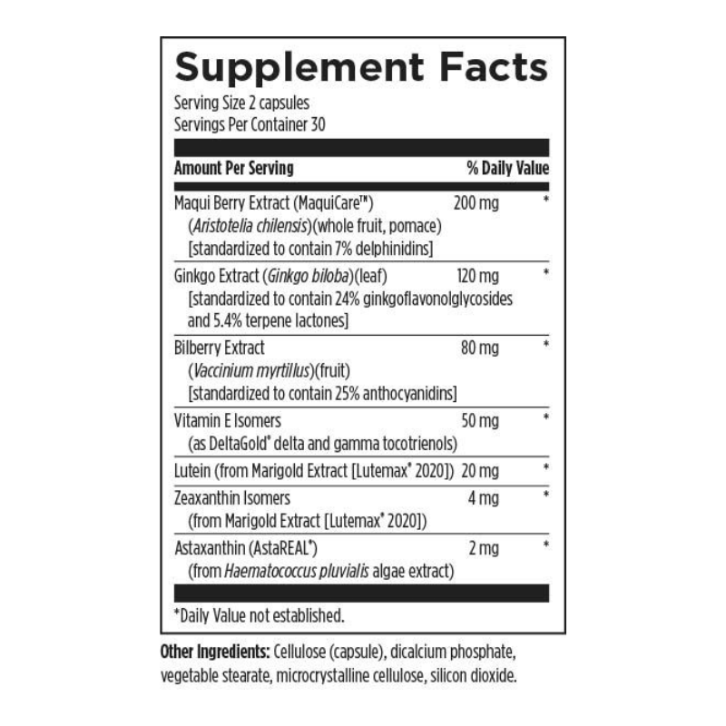 OcuForce Blue Supplement Facts