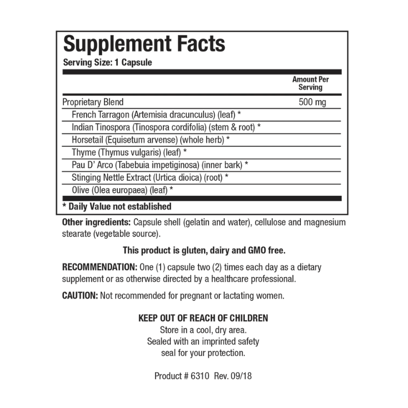 FC-Cidal Supplement Facts